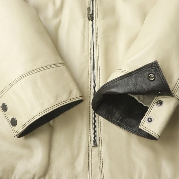 美品 BALMAIN PARIS バルマン 羊革 ラムレザー ジップアップジャケット