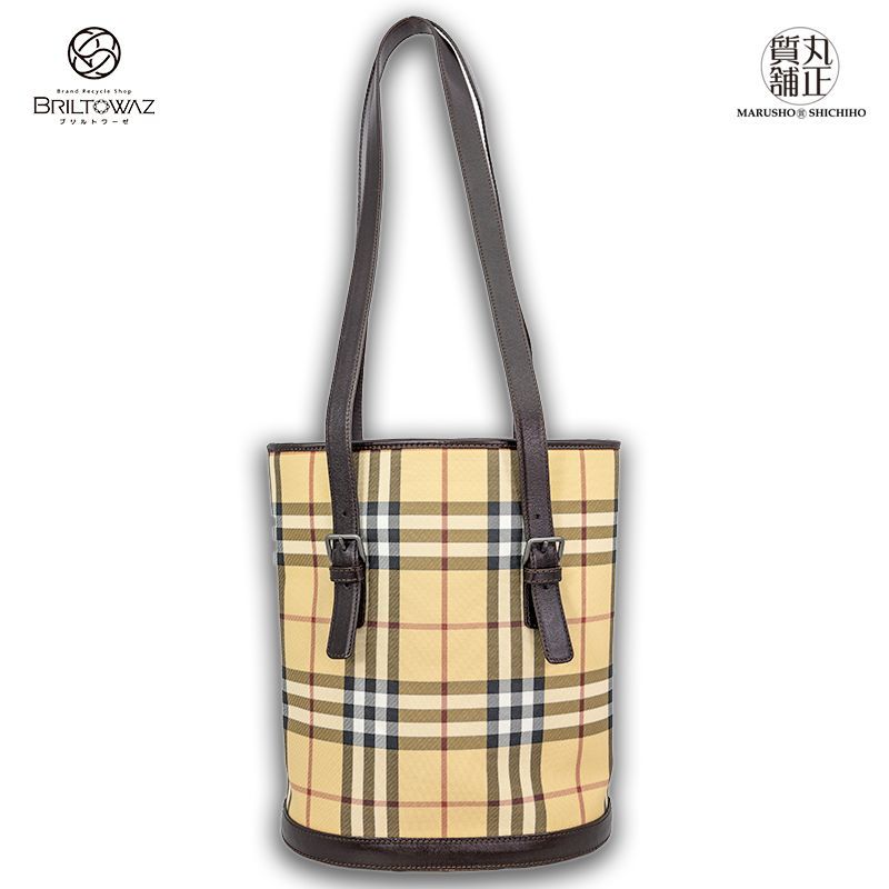 バーバリー ノバチェック バケツ型ショルダートートバッグ PVCキャンバス / レザー ベージュ / 茶 BURBERRY レディース  USED【中古品】【丸正質舗】【質屋】【ブリルトワーゼ】（M212339） - メルカリ