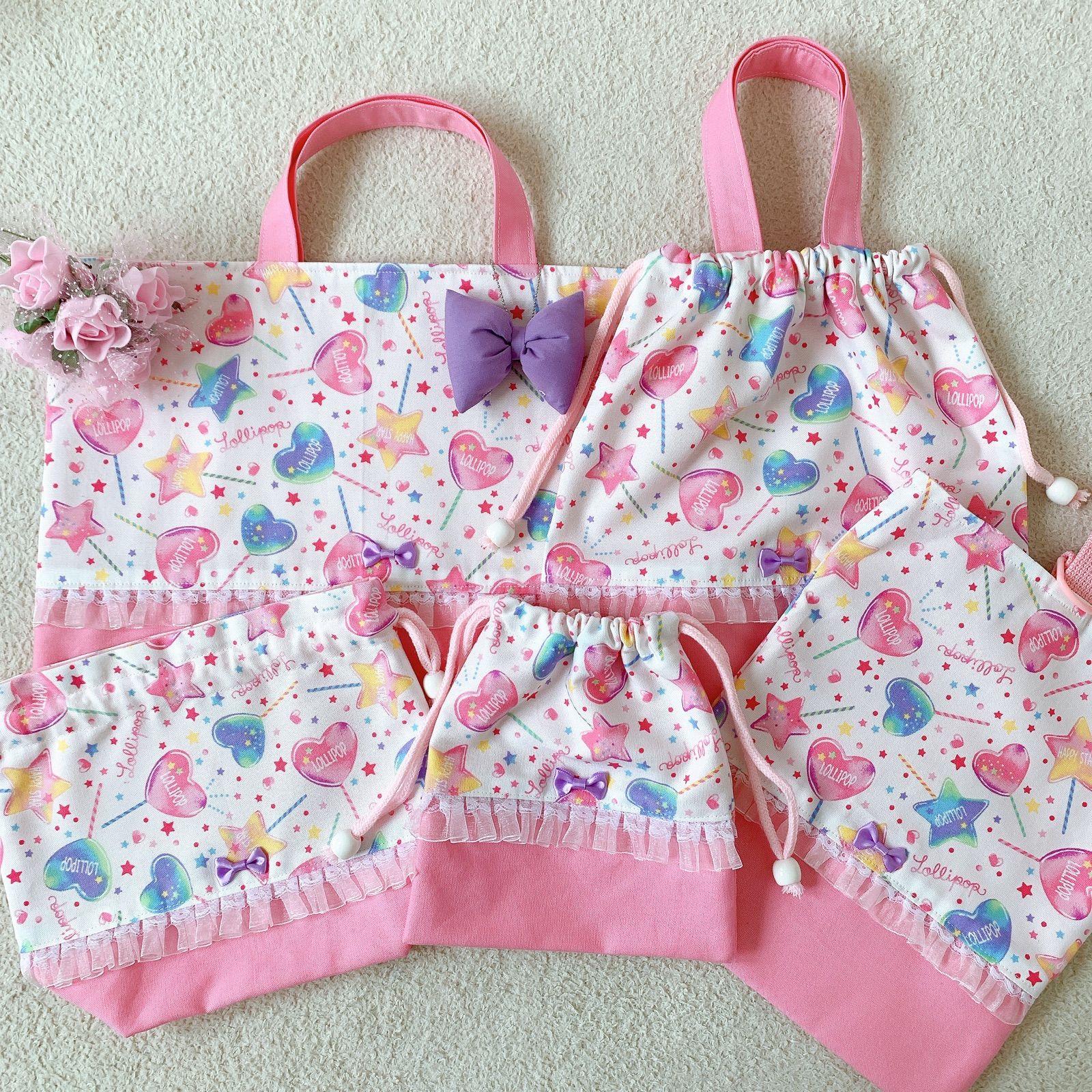 ゆめかわ☪︎*ハンドメイド 入園入学準備5点セット - メルカリ
