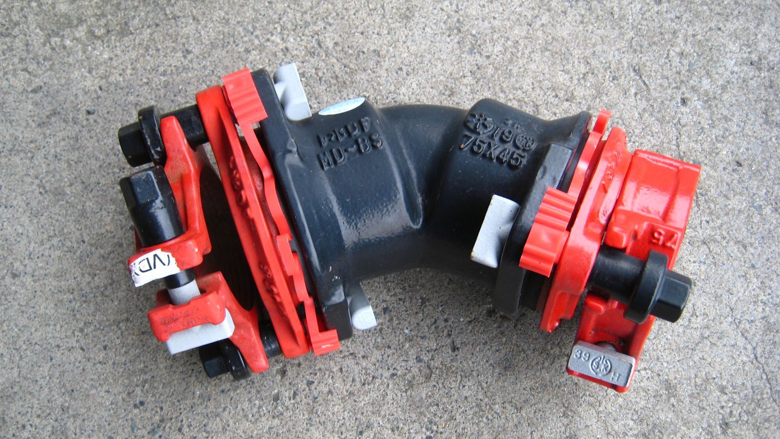 スッポン 川西 MD-BS 75ｘ45° 鋳鉄管用 VD管用 PD管用 内面粉体 2019年製