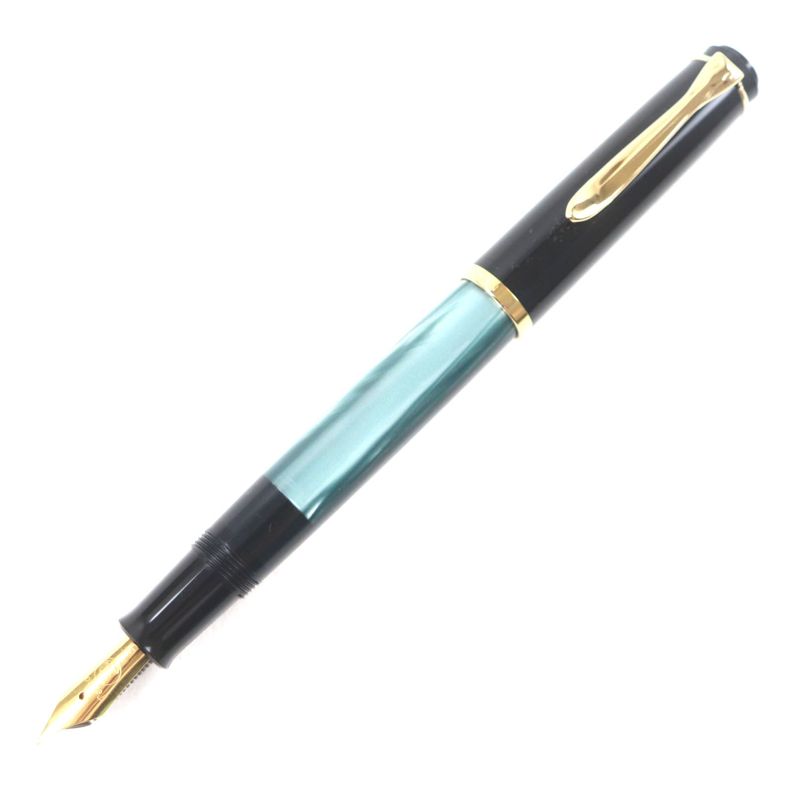 PERIKAN ペリカン M250 EFニブ マーブル柄 ロゴ刻印入り 万年筆 ブラック グリーン ゴールド き ドイツ製 メンズ