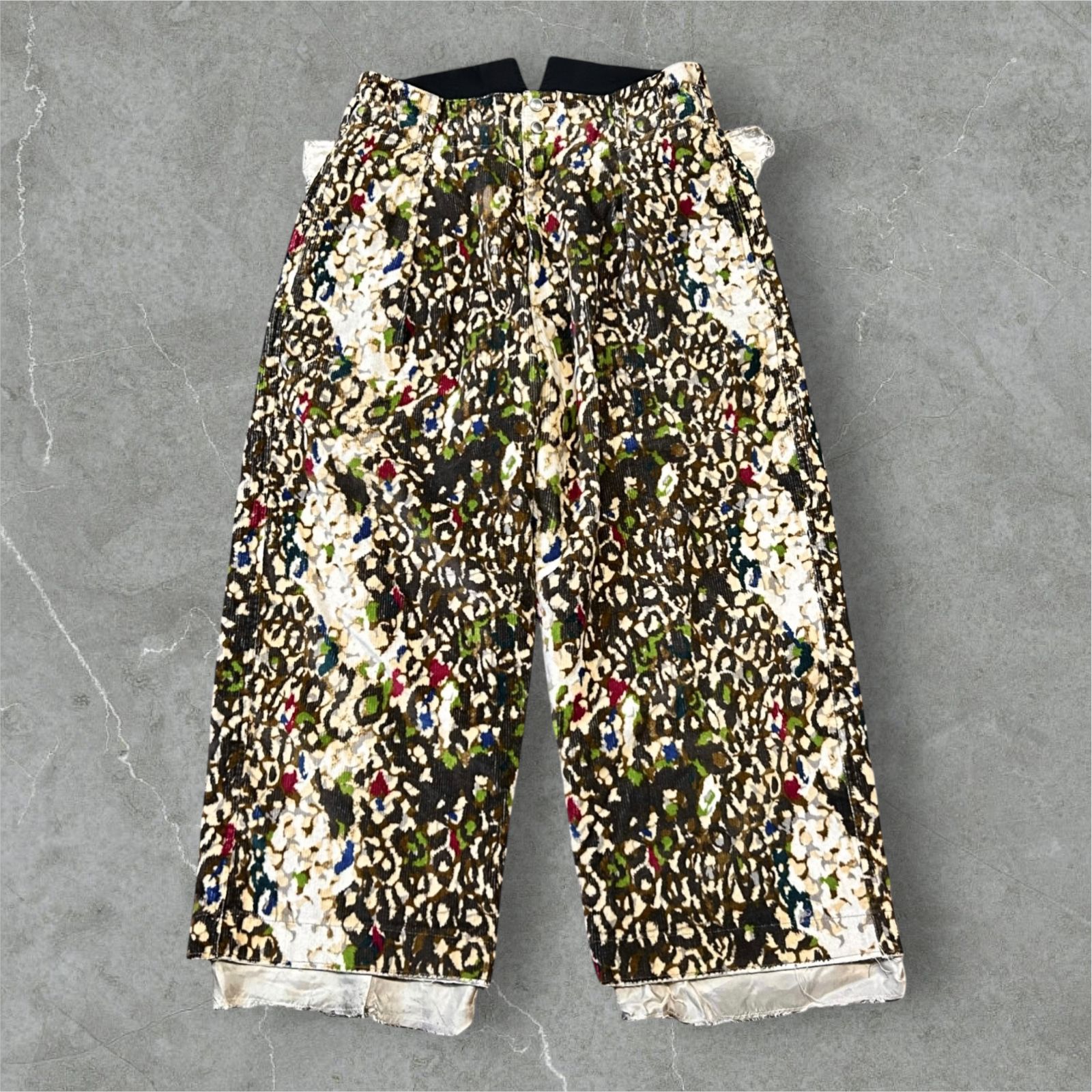 sulvam leopard wide leg pants