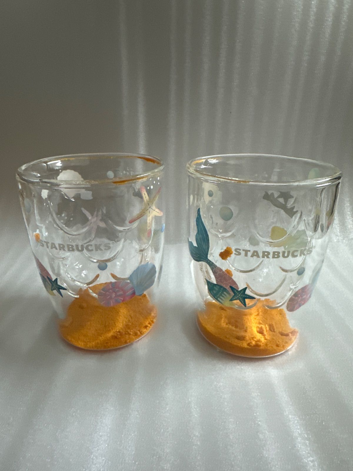 氷コップ　金赤べり　糸巻き輪花型　明治〜大正期 氷コップ 金赤べり 糸巻き輪花型 明治〜大正期 氷コップ 金
