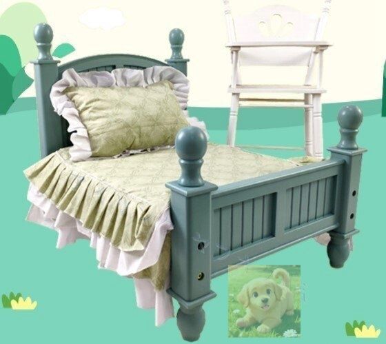 豪華で !ペット用ベッド 人形用ベッド ペット ベット ミニベッド ドッグベッド 猫 犬 小型 木製 天然木 組立式 洗える