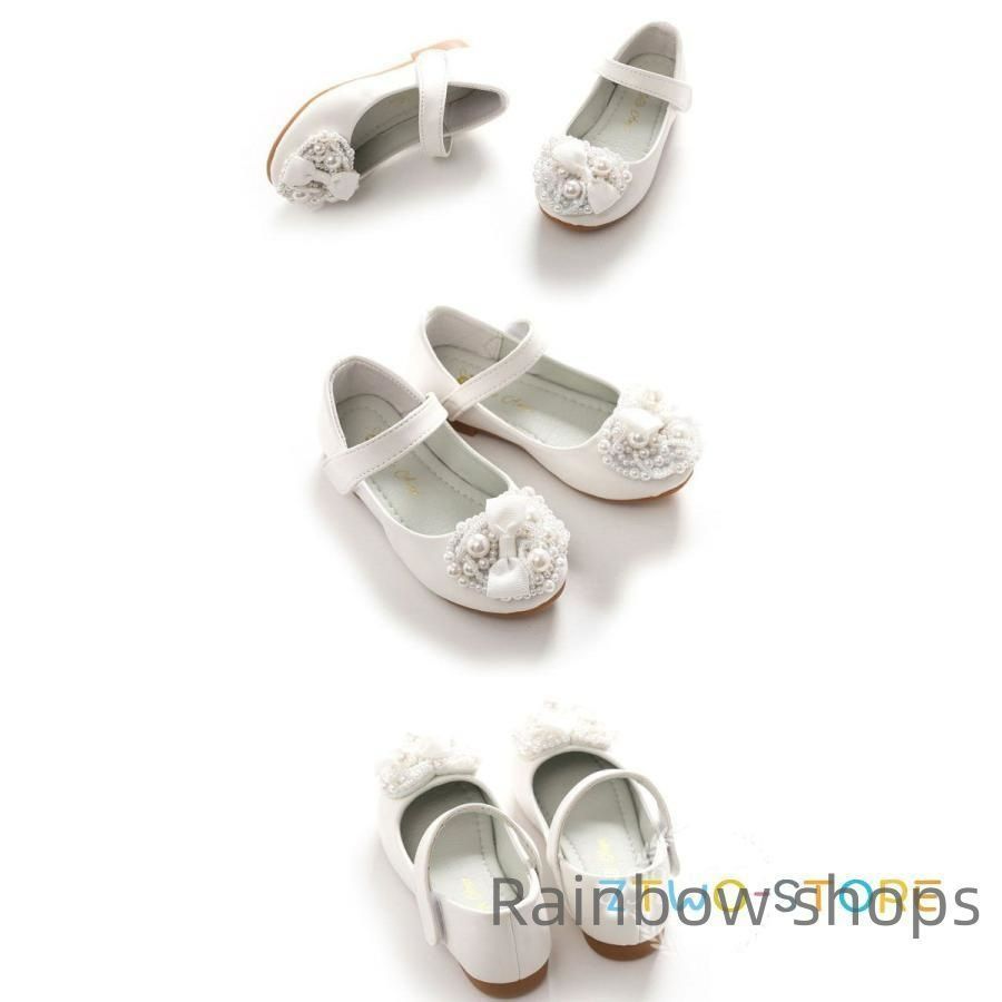 【新品未使用】フォーマルシューズ子供 靴 女の子 フォーマル キッズ 子供ドレス ジュニア 結婚式 発表会 ホワイトピンク axcp72