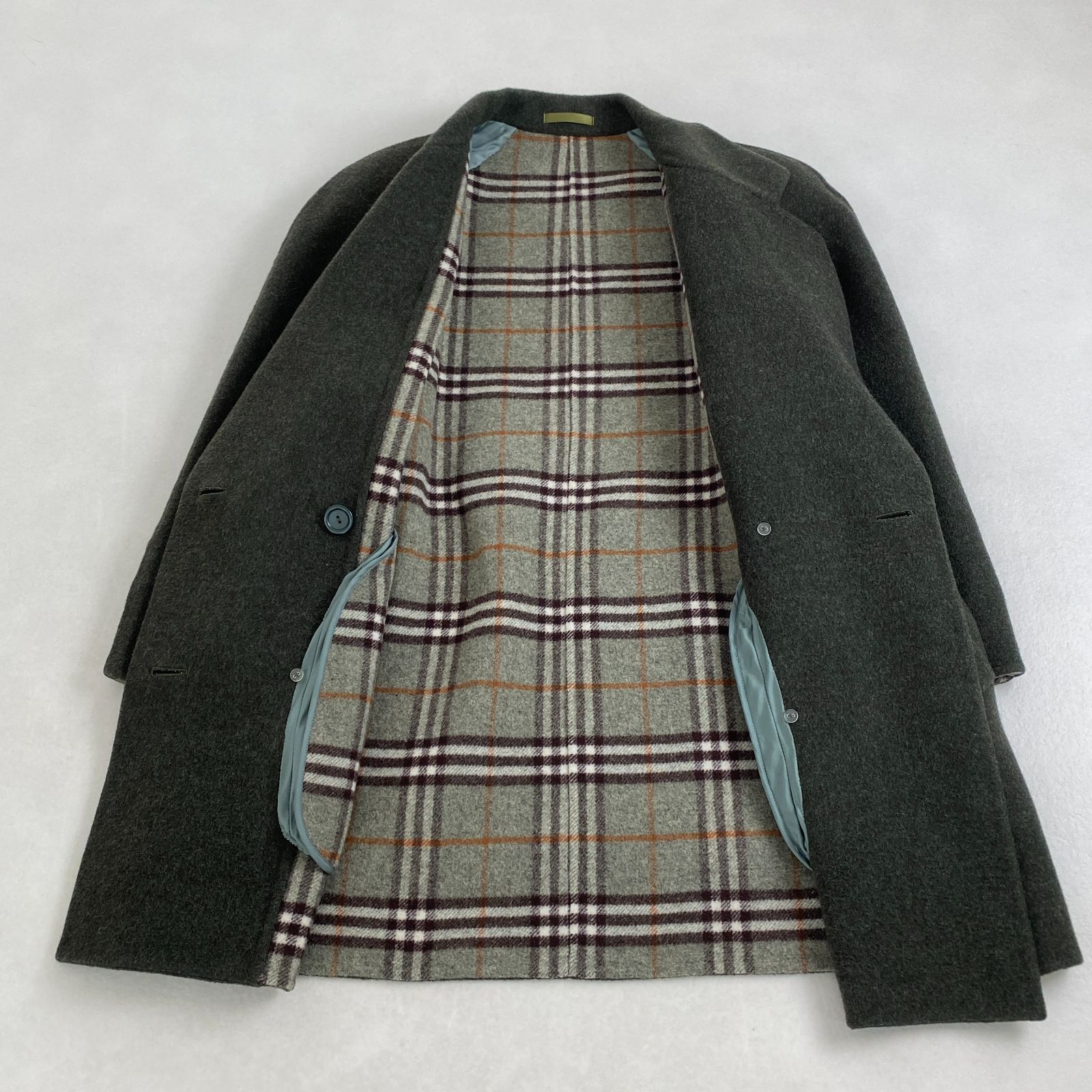 美品 BURBERRY ウールコート バーバリーズ リバーコート ノバチェック