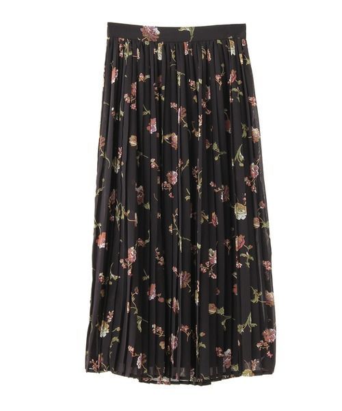 CLANE｜クラネ Fall Flower Pleats Skirt フラワー プリーツ ロングスカート