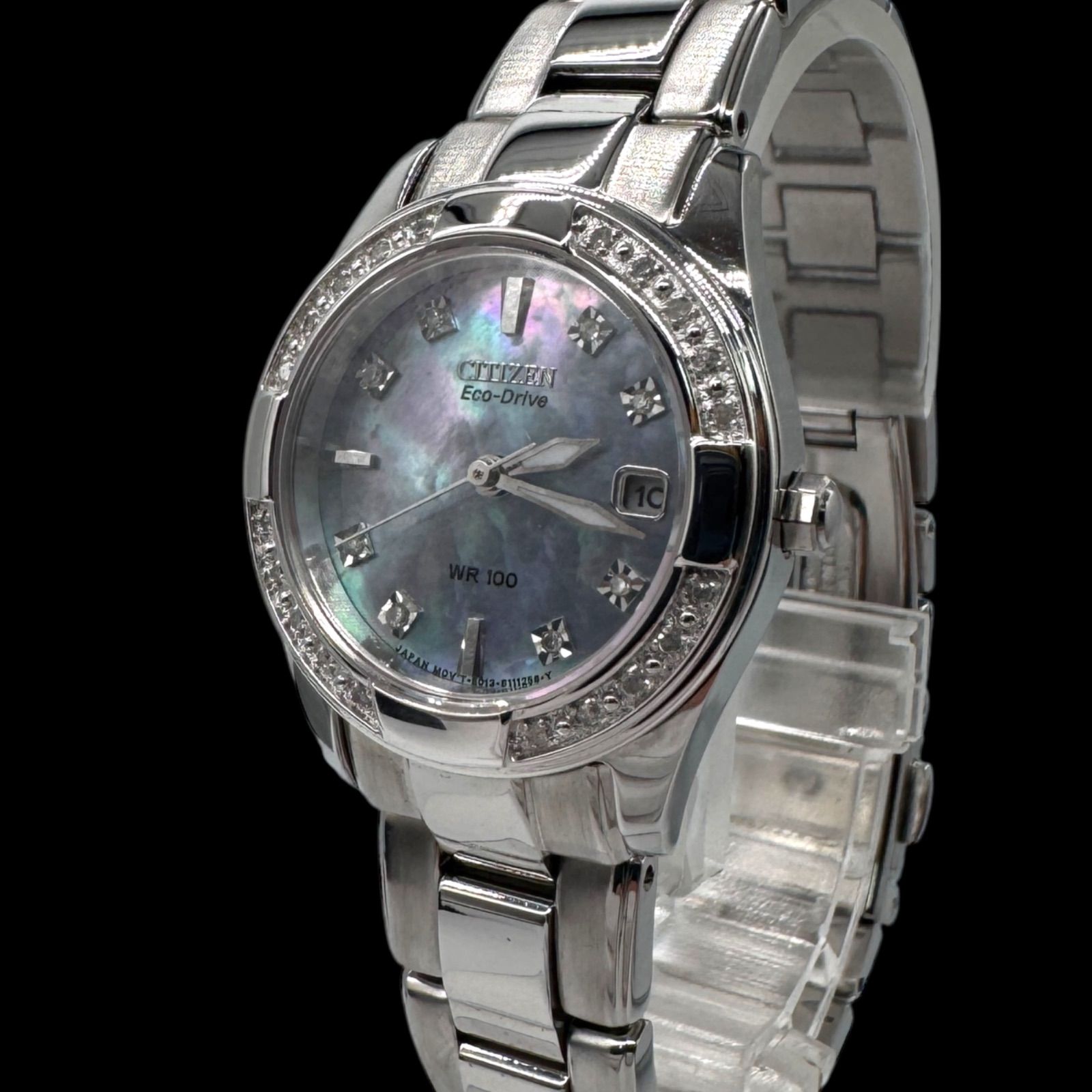 稼働✨CITIZEN　腕時計　28P ダイヤ　コンビ　エコドライブ　ラメ　デイト 稼働 美品 CITIZEN シチズン Eco-Drive エコドライブ ダイヤ28P