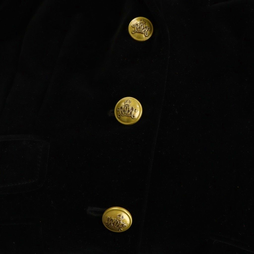ラルフローレン　ベロア　テーラードジャケット 90's POLO by Ralph Lauren ベロアテーラードジャケット 黒