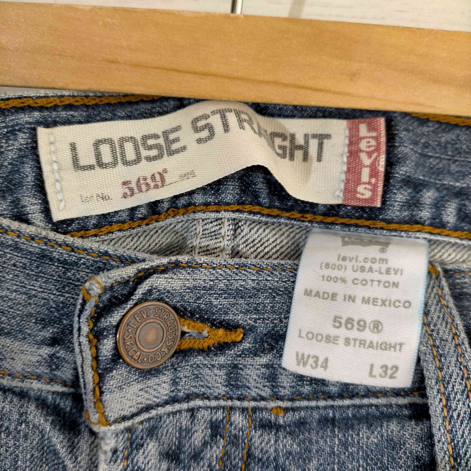 リーバイス Levis 00S メキシコ製 569 loose straight ボタン裏