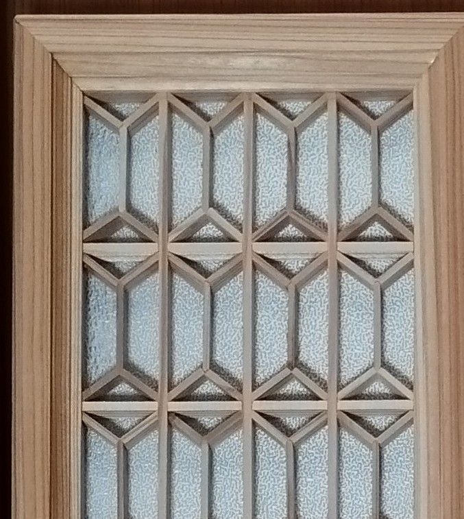 85 ❣️特価❣️麻の葉組子 吹き抜け アクリル板入り3枚一組