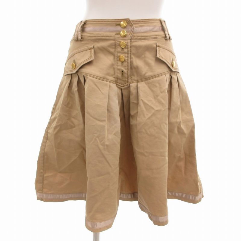 美品　バーバリーブルーレーベル　フレアスカート金ボタン ノバチェック　ホースロゴ BURBERRY BLUE LABEL(バーバリーブルーレーベル) Nova check