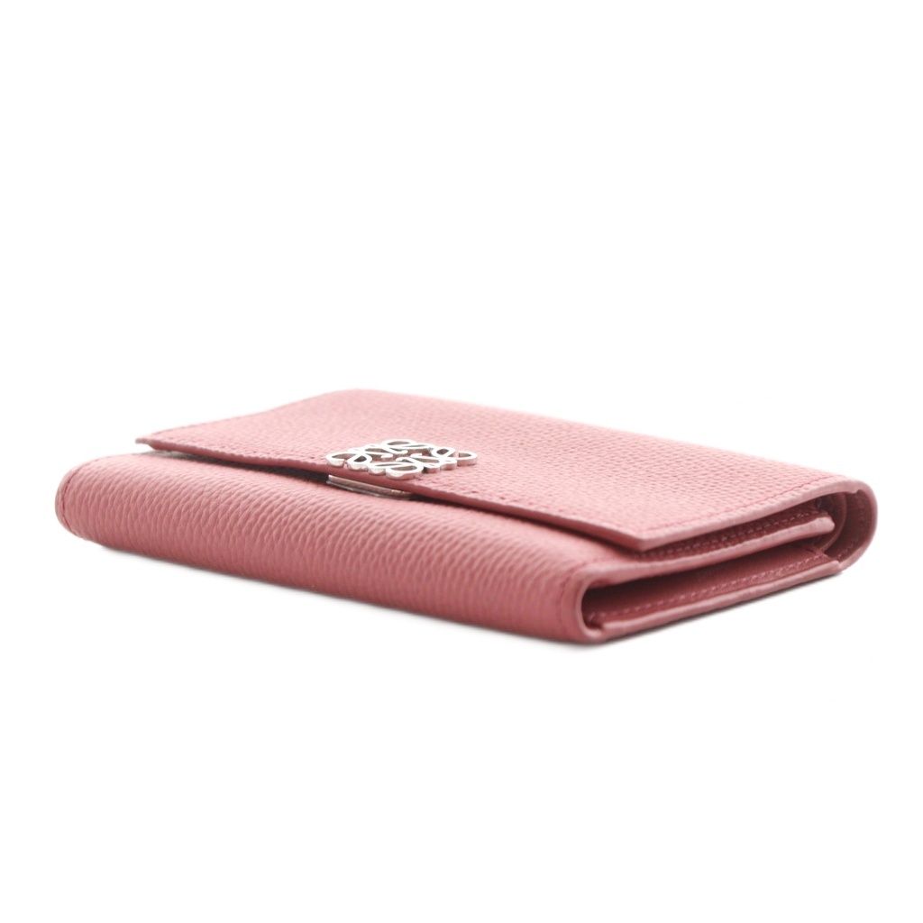 ✨️美品✨️ LOEWE アナグラム バーティカルウォレット レザー ピンク ロエベ/3つ折り財布/アナグラム バーティカル ウォレット