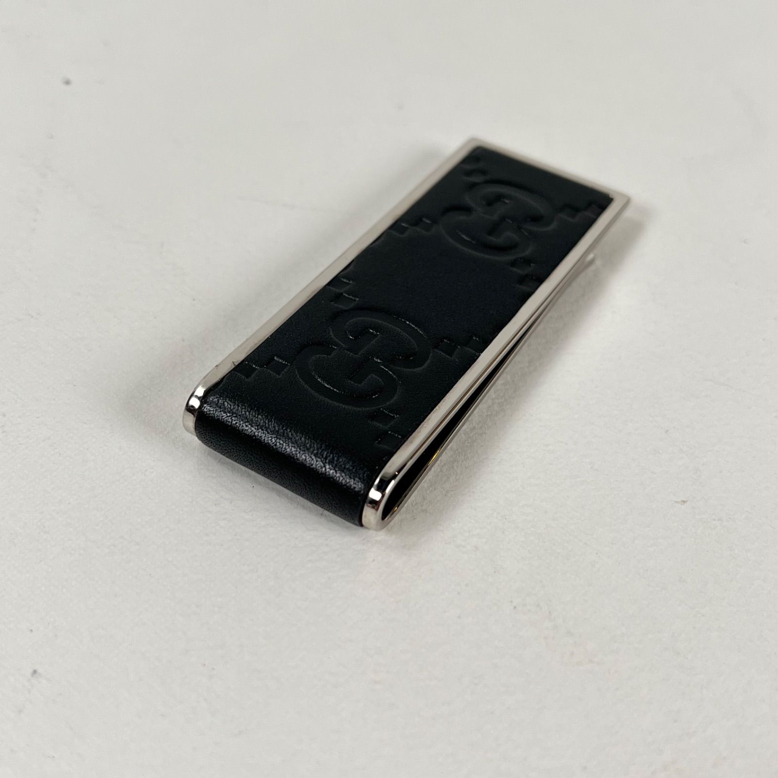 GUCCI グッチ マネークリップ GG ロゴ ブラック シルバー GUCCI グッチ マネークリップ ブランド メンズ 父の日 札ばさみ