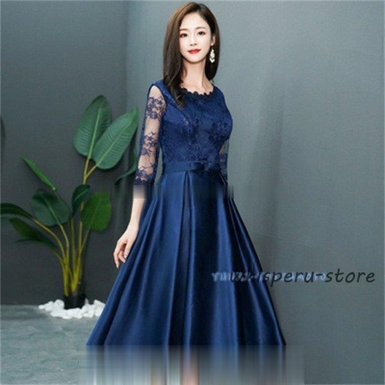 パーティードレス結婚式服装ドレスワンピース20代10代40代30代nakフォーマルドレス50代女性冬赤お呼ばれ母親親族袖ありフォーマルワンピー