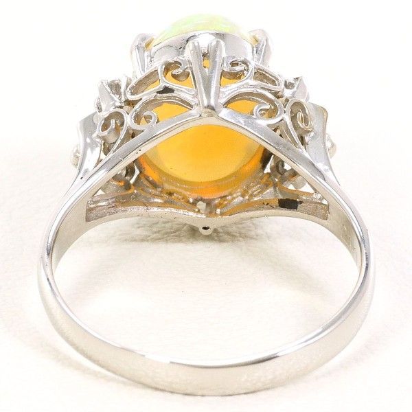 PT850 リング ring 指輪 12号 オパール 2.10 ダイヤ 0.10 総重量