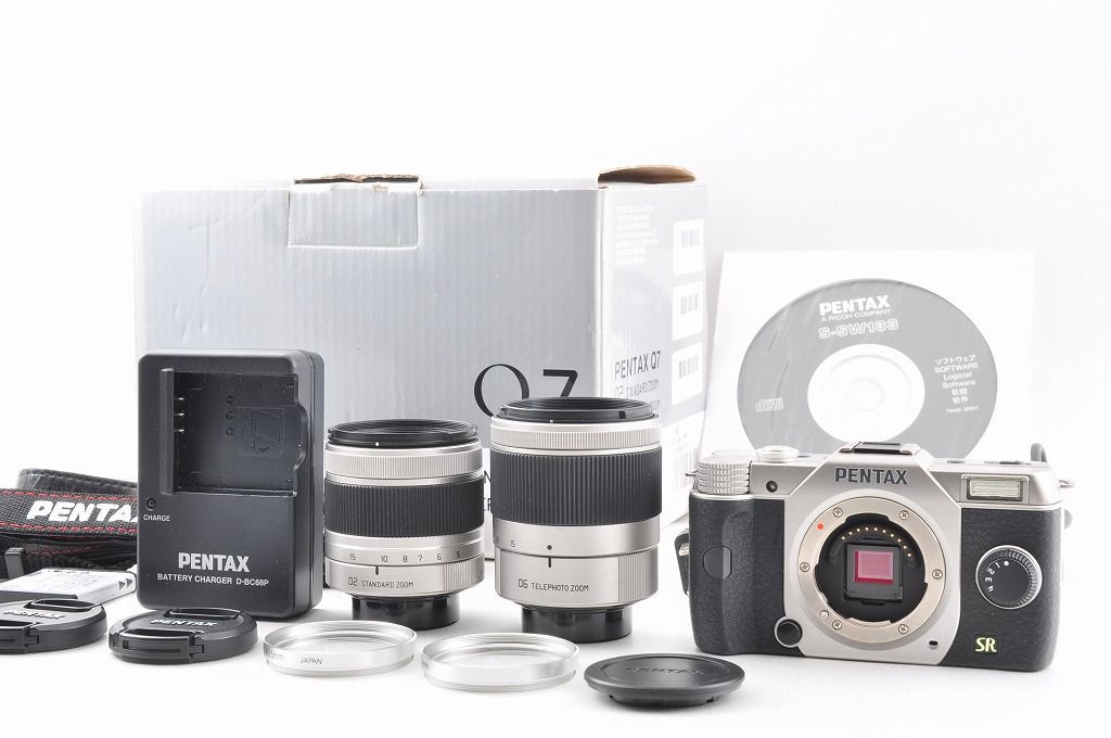シャッター回数3692回 ペンタックス Pentax Q7 シルバー ミラーレス一眼カメラ 1240万画素 02 5-15mm - 06 15-45mm レンズキット