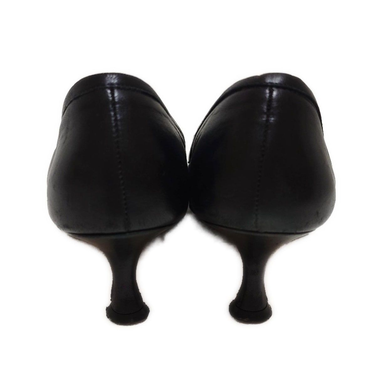 美品☆マノロブラニクBB ポインテッドトゥ レザー パンプス ピンヒール 黒36 MANOLO BLAHNIK(マノロブラニク) パンプス 36 1/2 レディース