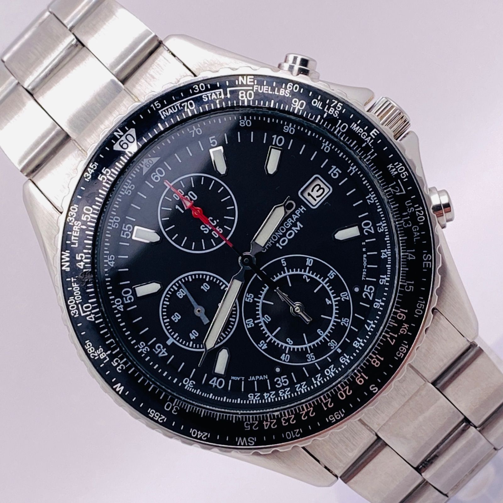 セイコー フライトマスター クロノグラフ 7T92-0CF8 稼働品　超絶美品 T179）良品 稼動品 SEIKO セイコー フライトマスター パイロット