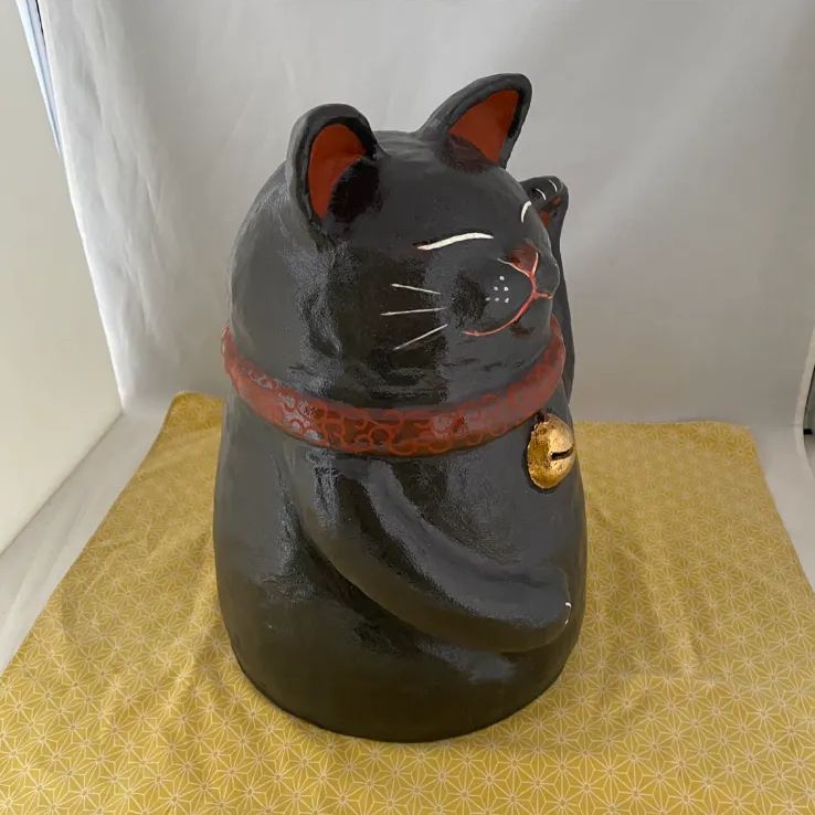 招き猫那智 通販 招き猫 黒 右手 売り直営 縁起物 招き猫 那智黒 公式通販