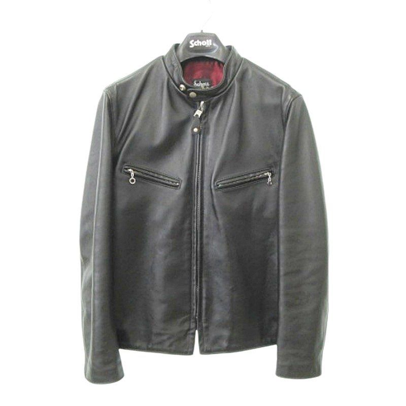 ショット SCHOTT ハンガー付き シングルライダースジャケット アウター ラムレザー 羊革 40 黒 ブラック