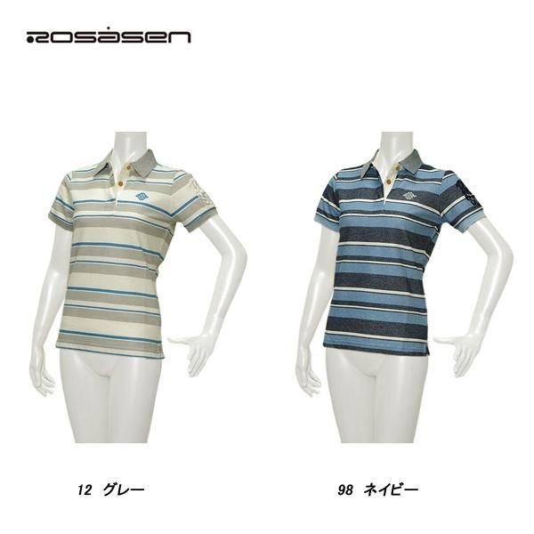 ROSASEN（レディース）ゴルフウェア モノグラム 半袖ニット 048-27941-098