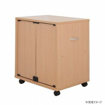 同人誌 押し入れ収納ワゴン 両面扉タイプ ナチュラル DSW-T60N