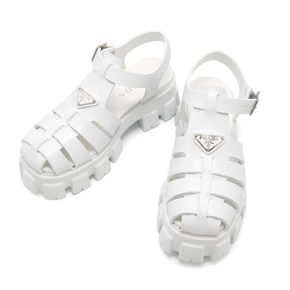 PRADA プラダ モノリス ブラッシュドレザー 厚底サンダル プラダ PRADA  