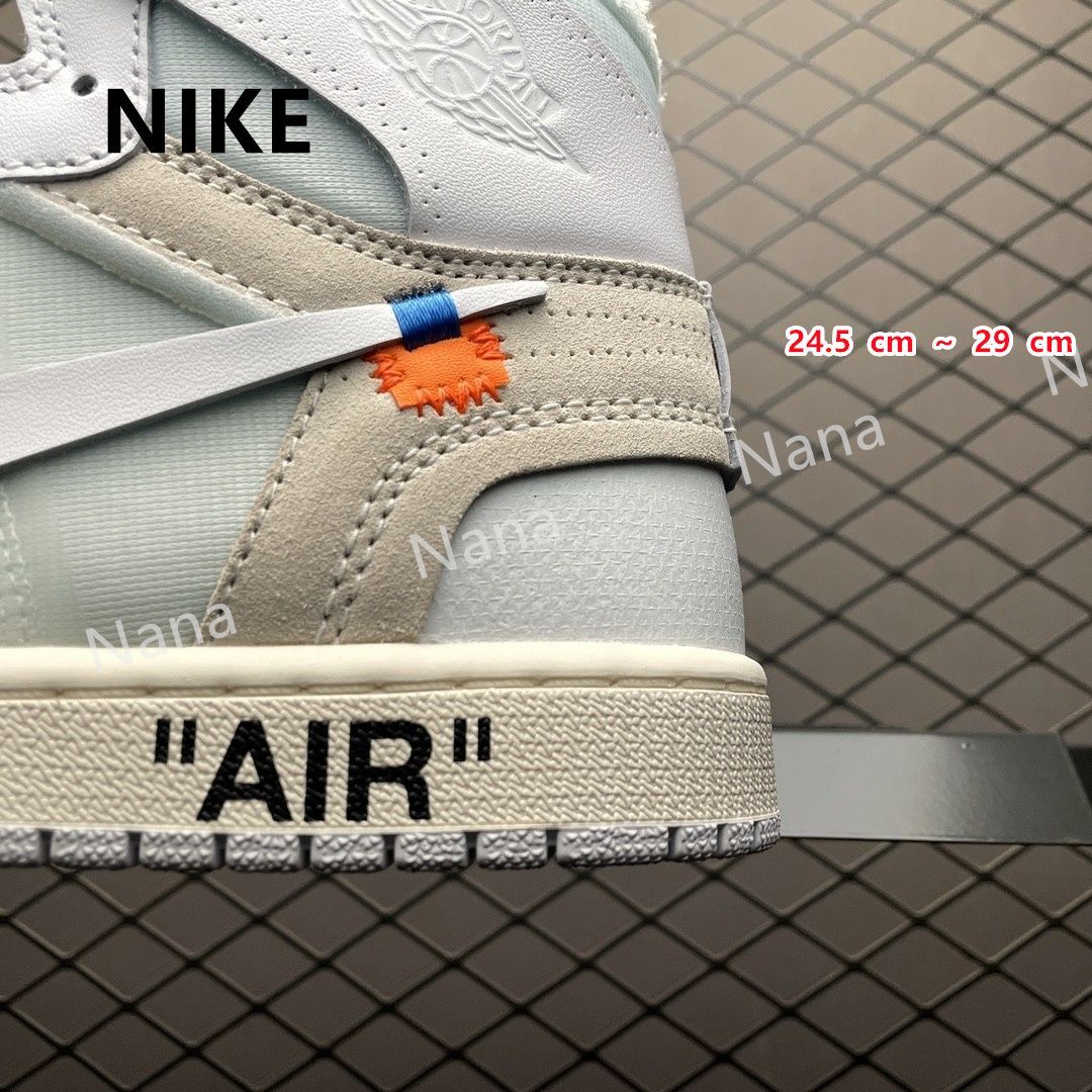 新品 未使用 OFF-WHITE × NIKE AIR JORDAN 1 RETRO HIGH NRG オフホワイト x ナイキ エアジョーダン1  パウダーブルー ハイカットスニーカー ホワイト AQ0818-100 男女兼用 - メルカリ