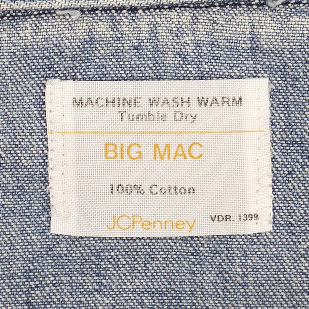 ビッグマック BIG MAC 70s 70年代 デニム ウエスタンシャツ 旧タグ JC