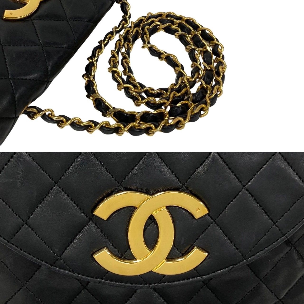 極 美品 シール有 0番台 CHANEL シャネル マトラッセ ココマーク 金具 ラムスキン レザー チェーン ミニ ショルダーバッグ ブラック  85577 - メルカリ