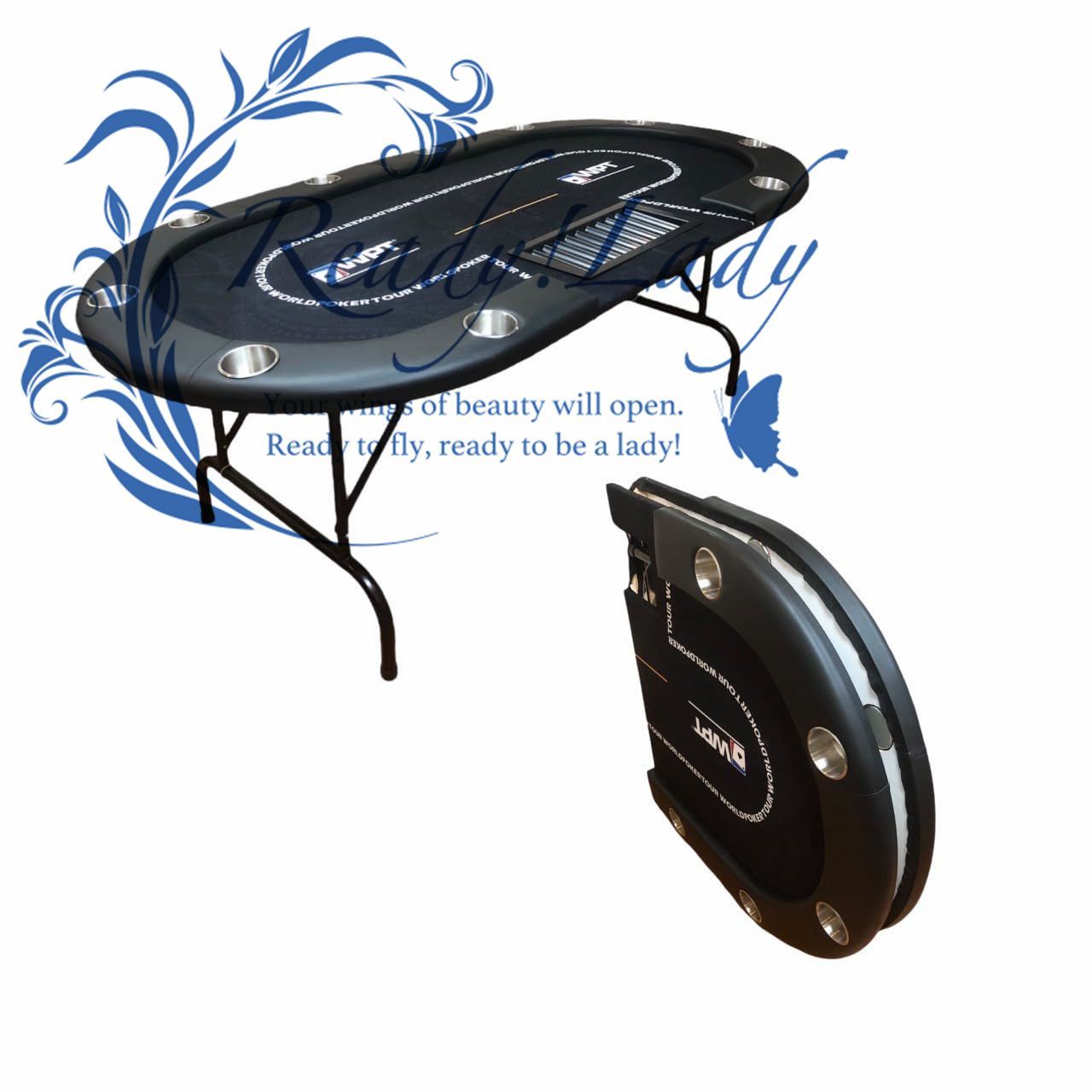 折畳ポーカーテーブル 持ち運び可能 ドリンクホルダー付き コンパクト