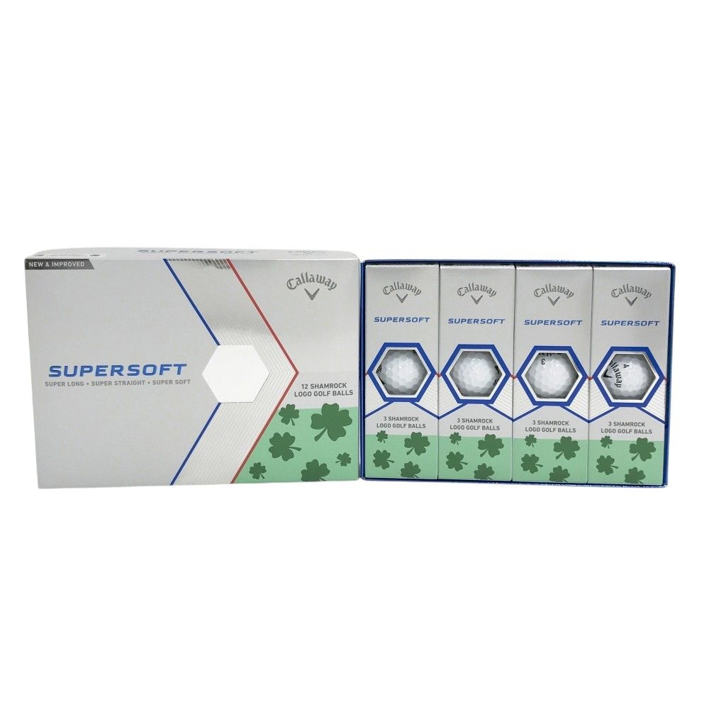 CALLAWAY SUPERSOFT SHAMROCK 2023 GOLF BALL 1 DOZEN WHITE [240101496689] GOLF WEAR ST