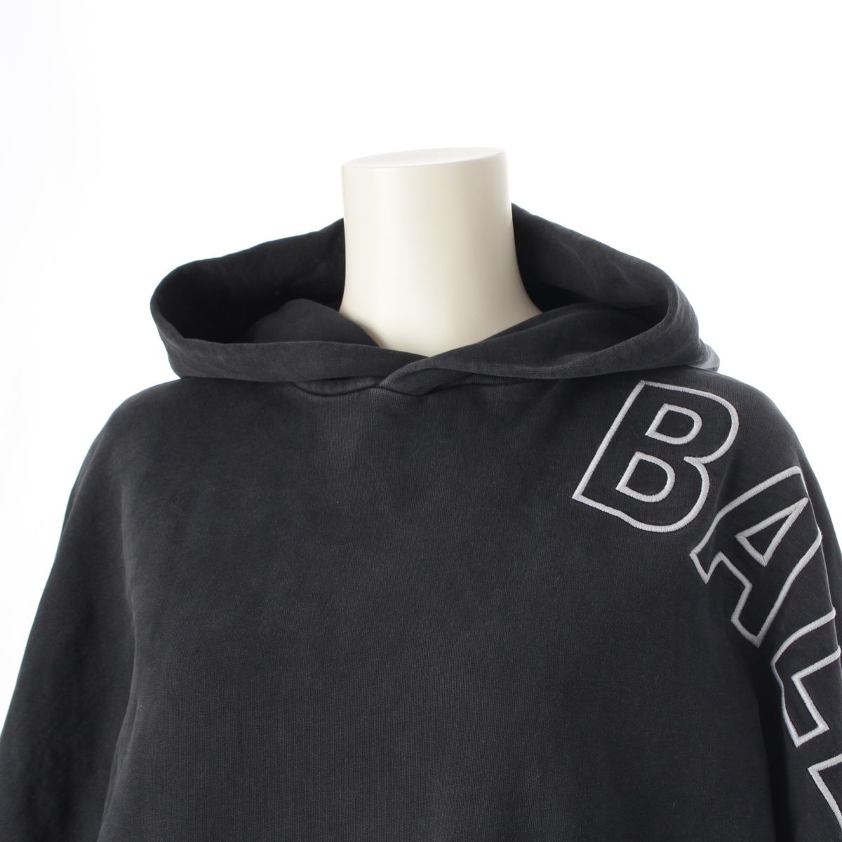 バレンシアガ 22年 アームロゴ ウォッシュ加工 フーディー パーカー  