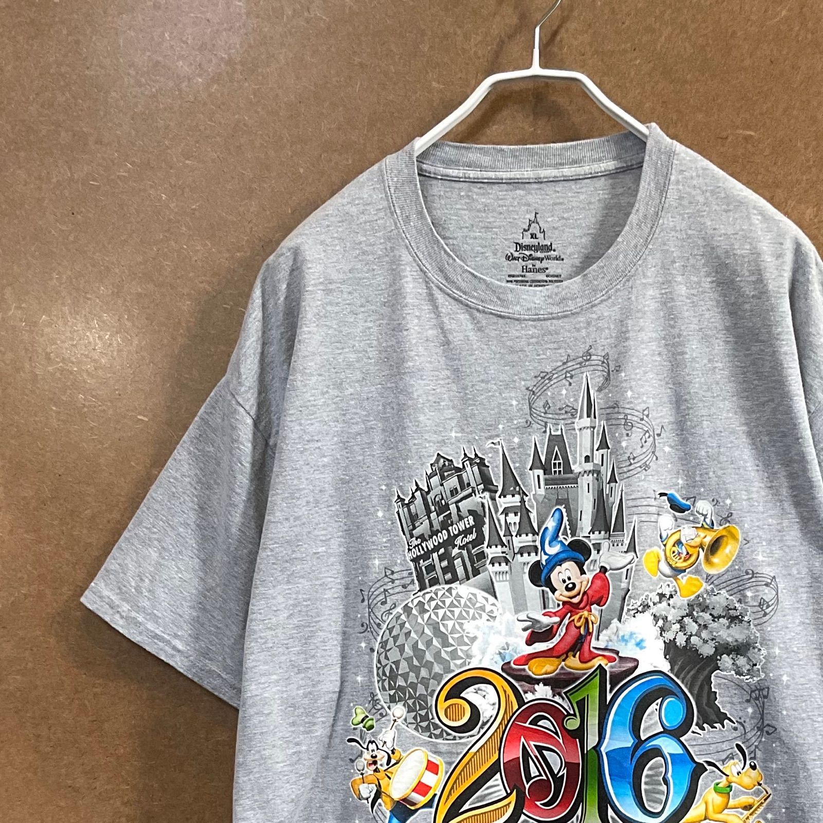メルカリshops Us古着 ファンタジア16 ディズニーワールド ビッグサイズtシャツ灰xl