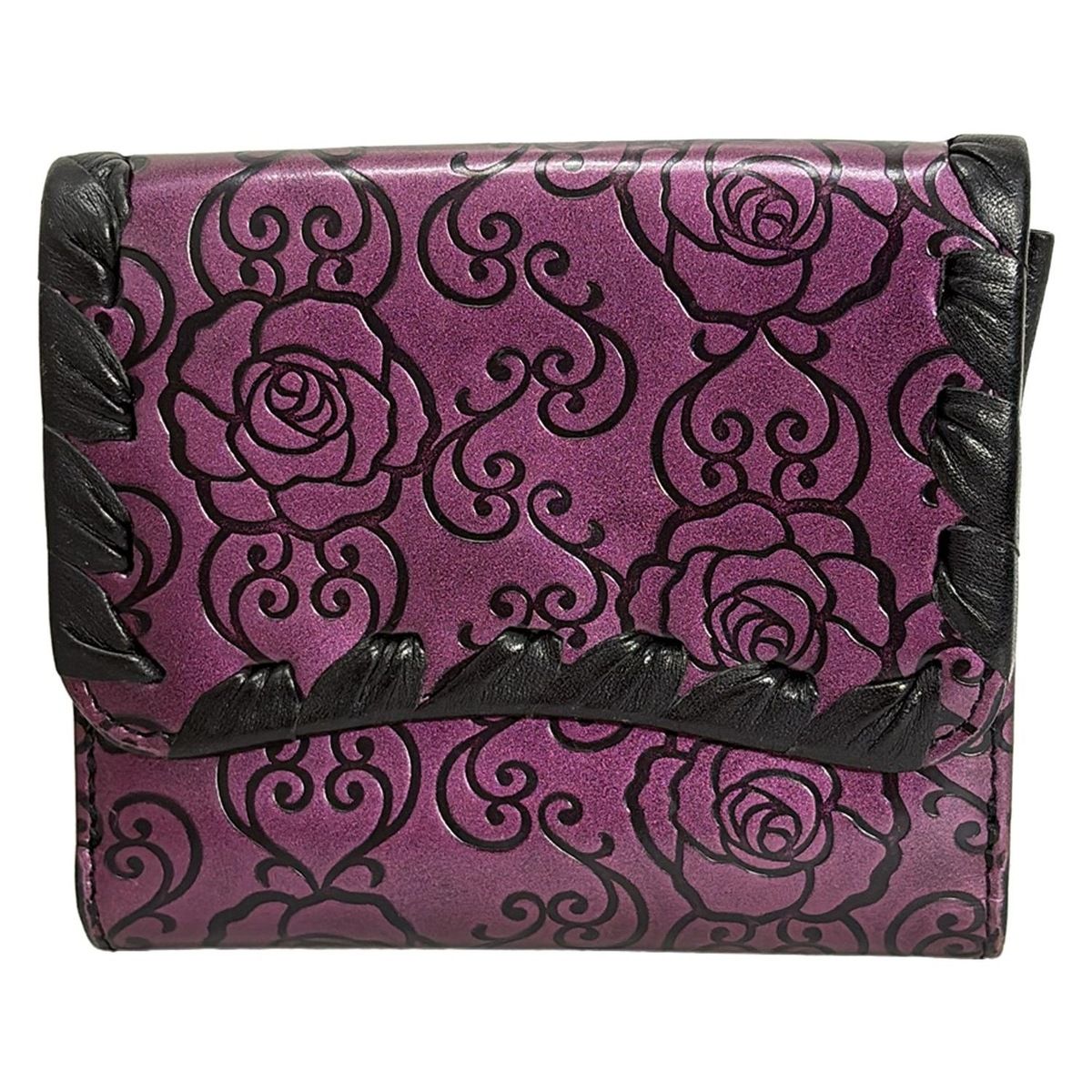 希少 アナスイ 三つ折り財布 総柄 パープル ANNA SUI 財布 バタフライ ANNA SUI - 希少 アナスイ 三つ折り財布 パープル ANNA SUI 財布