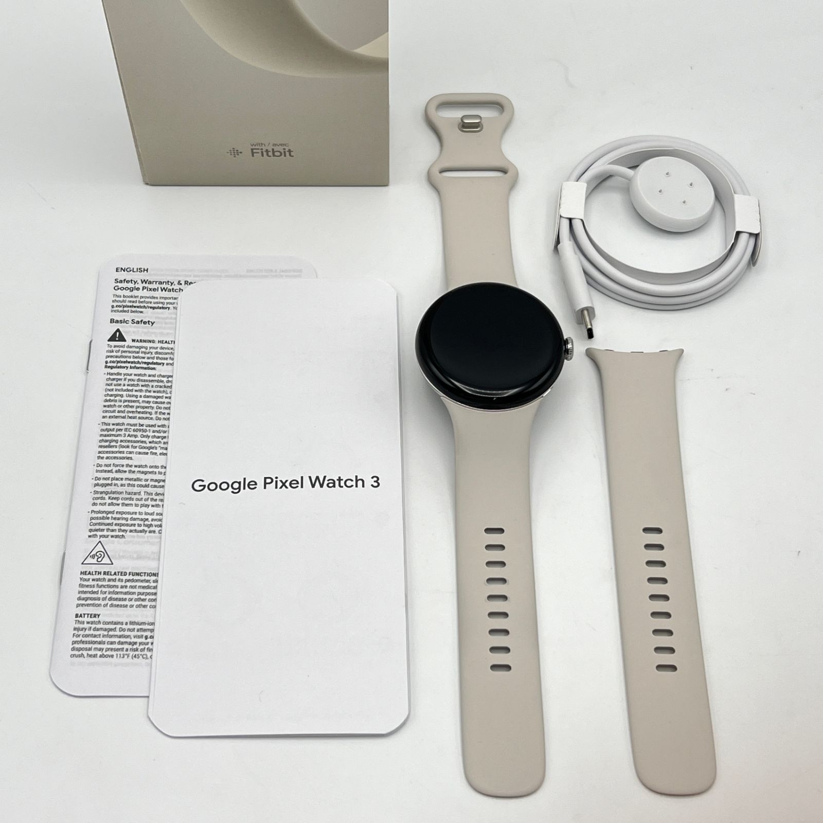 Google Pixel Watch 3 Wi-Fi 45mm GA05736-US Polished Silver アルミ 