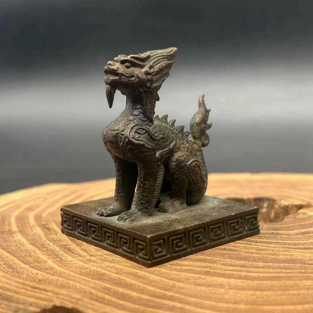 銅 細工 印章 五大神獣印章 書道具 文房具 装飾品 現代工芸品 置物 銅器 瑞獣印章 玉皇赦印 書道具 文房具 現代工芸品 美術品 置物