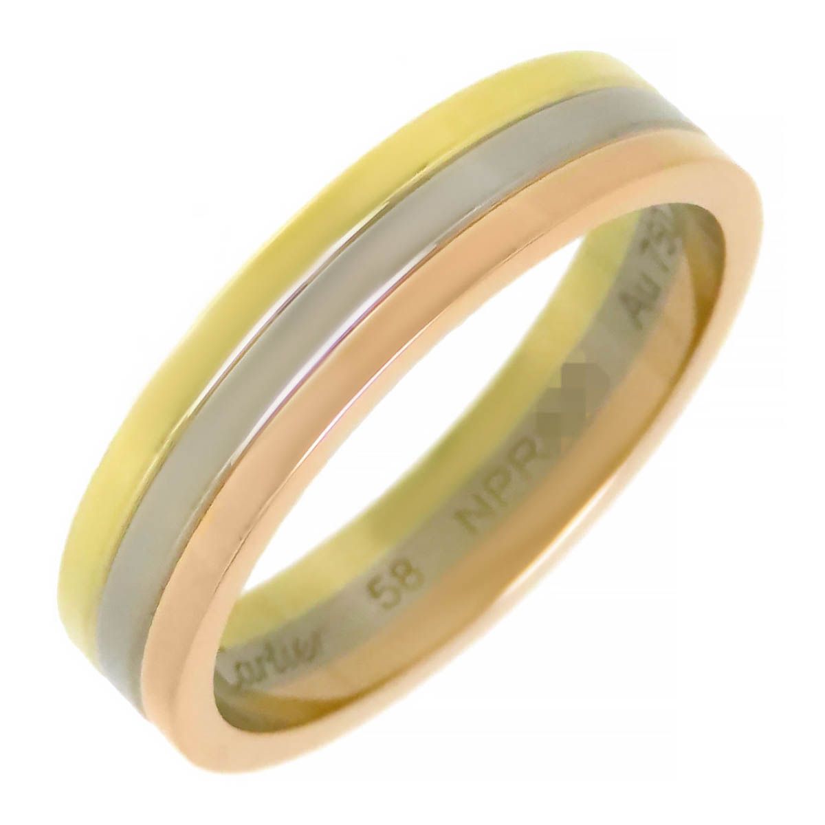 カルティエ スリーゴールド ウェディング リング 58 B4052158 Au750 K18YG K18WG K18PG ユニセックス CARTIER ジュエリー