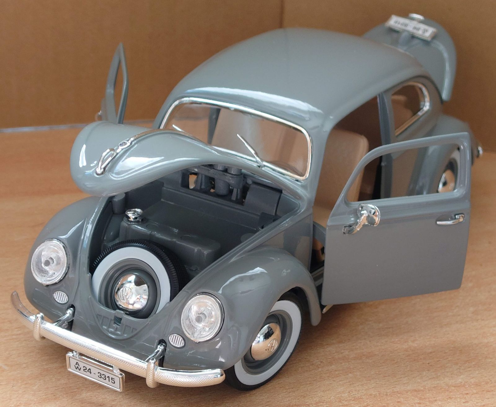 1/18 フォルクスワーゲン ビートル グレー VW BEETLE 1955 ダイ