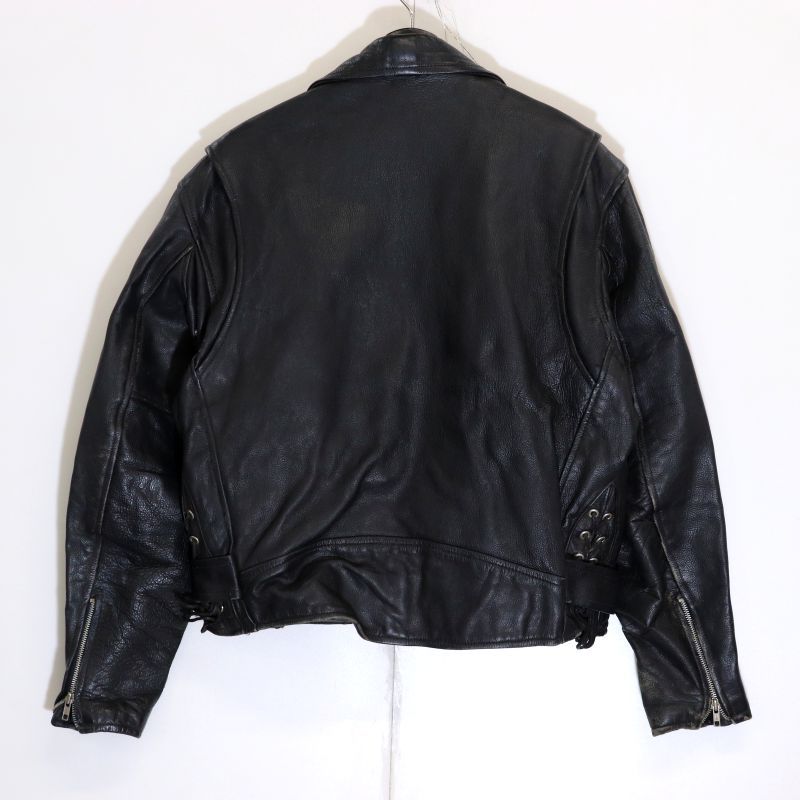80s vintage FIRST レザーダブルライダースジャケット 古着 80s vintage FIRST ベンチレーション レザー ダブルライダース