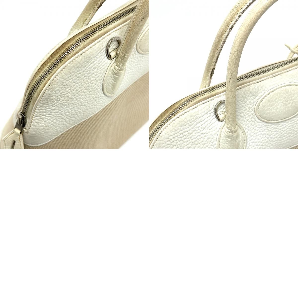 HERMES エルメス ハンドバッグ ボリード35 トワルアッシュ ホワイト  