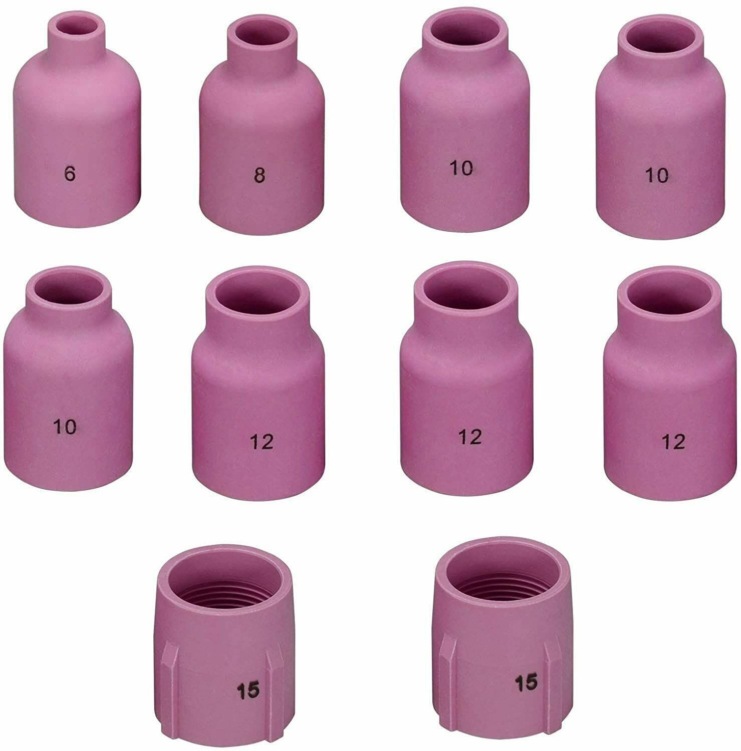 PatternName:Assorted Size 10pcs RIVERWELDラージTIGガスレンズアルミナノズルセラミックカップキット53N87＃12 53N88＃10 53N89＃15 57N74＃8 57N75＃6フィットSR DB WP 9 17