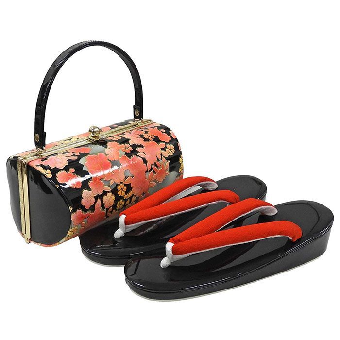 草履バッグ セット 振袖用 成人式 エナメル フリーサイズ 赤