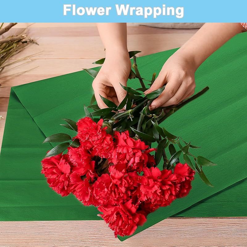 12ロールクレープペーパーストリーマー&クリスマスバナー Ginfonr クラフトストリーマー ガーランド 吊り下げ クラシック背景装飾 クリスマスフ グリーンクレープペーパーストリーマー 4ロール 333フィート ホワイト