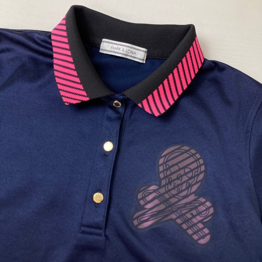サイズ：M MARK&LONA マークアンドロナ 半袖ポロシャツ ネイビー系