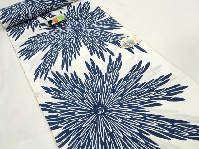 平和屋着物*夏物 浴衣 反物 着尺 東京本染 菊 綿 ♥ DAAW7537zzz