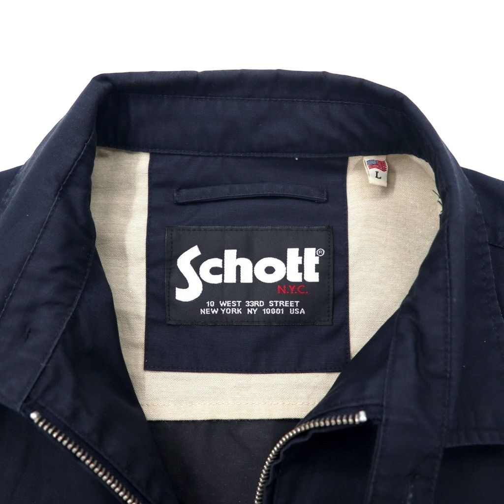 Schott スウィングトップ ハリントンジャケット L ネイビー