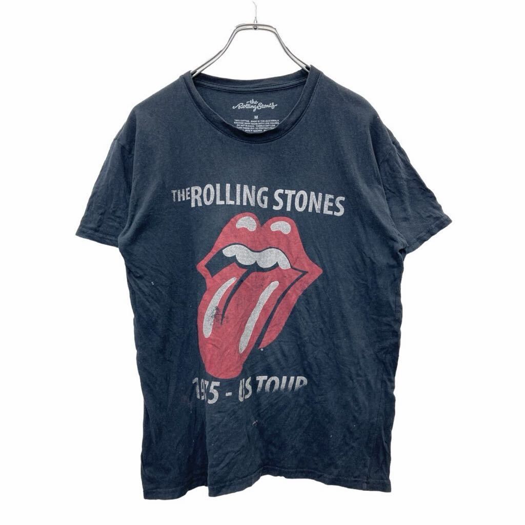 The Rolling Stones 半袖 プリント Tシャツ Mサイズ ローリングストーンズ ブラック コットン 古着卸 アメリカ仕入 t2408-3569