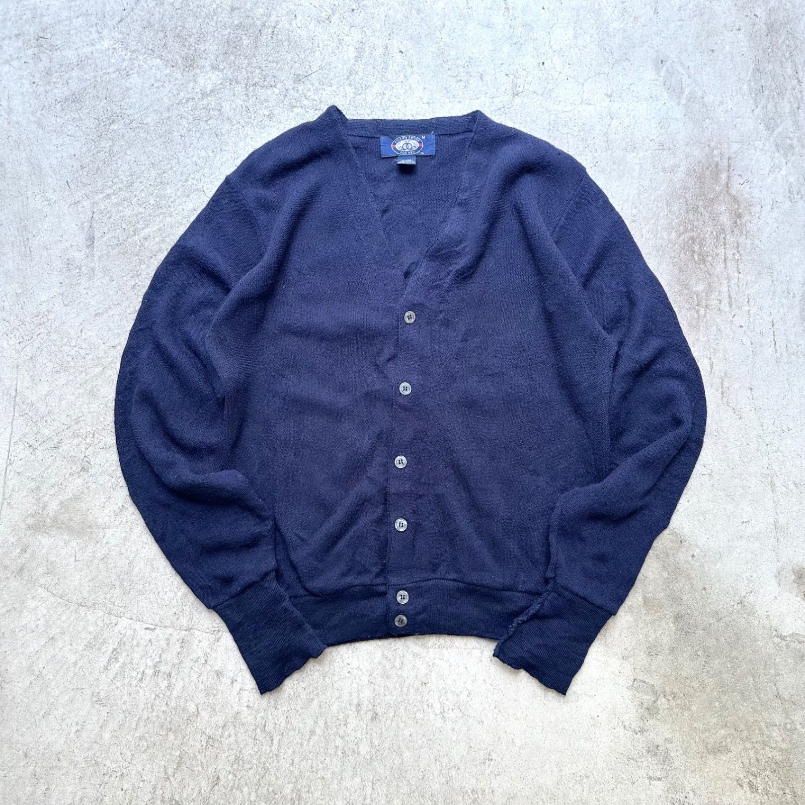 USA 古着 70S 80S ヴィンテージ カーディガン アクリル系 無地